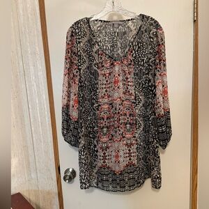 Valerie Stevens Black and Red Tunic